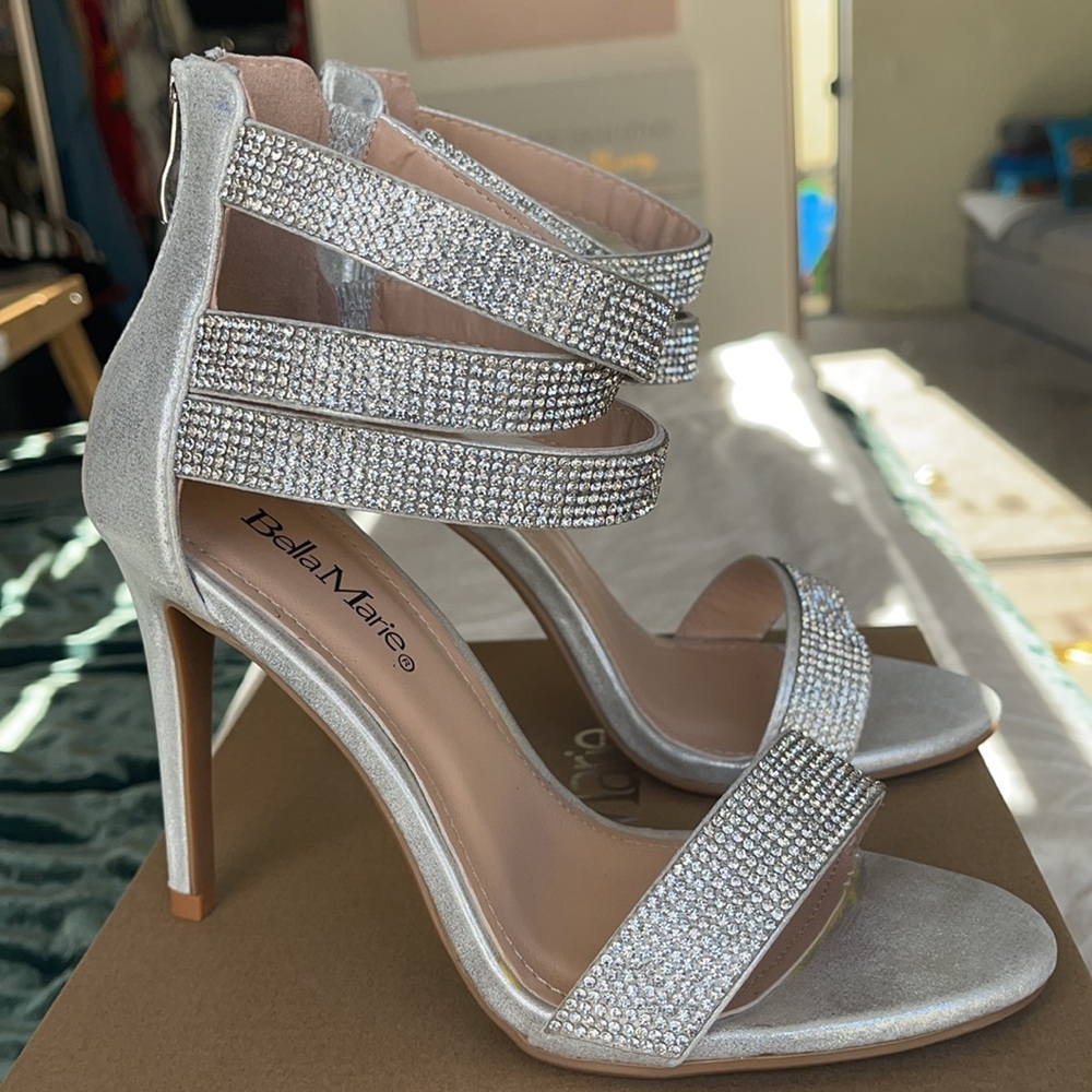 Silver Rhinestone Heels - Picture 2 of 3